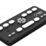 Left side Isometric view of the Orbit Speak showcasing the Perkins Style keyboard, Power button , Audio Jack and Panning Keys