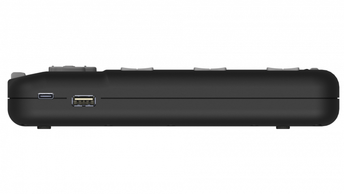Right side view of the Orbit Slate 340 device featuring the USB A host port and USB C charging port