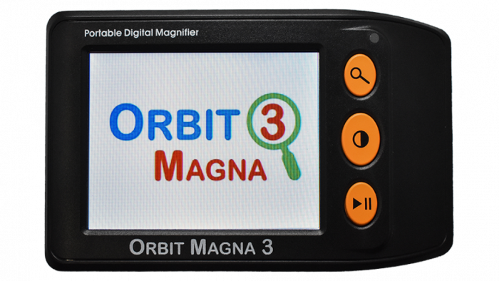 Magna front view Showing Zoom in/Zoom out button, Color Mode Button and playback button