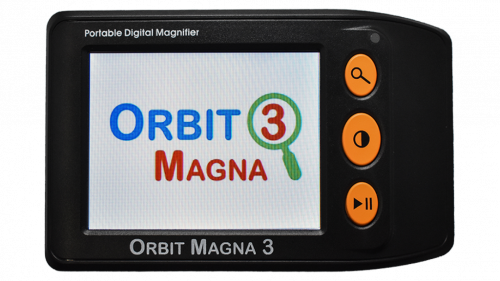 Magna front view Showing Zoom in/Zoom out button, Color Mode Button and playback button