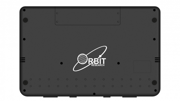 Back view of the Orbit QWERTY 40 device featuring the Orbit logo prominently displayed.